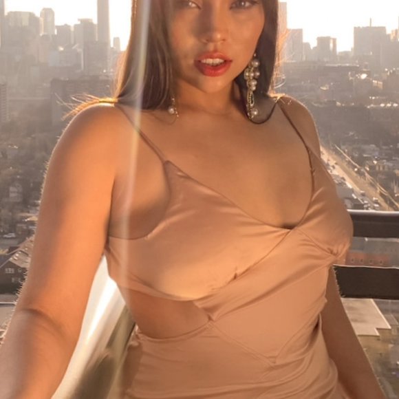 Women's Brown Silk Sleeveless V-Neckline Outdoor Party Long Maxi Dress - Picture 2 of 5